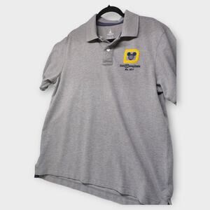 Mens Disney Parks Gray Walt Disney World Est. 1971 LOGO Gray Polo Size Large